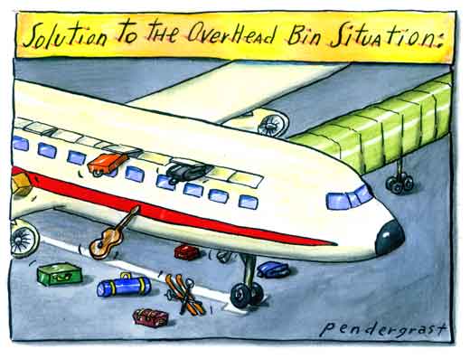 cartoon of an airplane with luggage on the ground